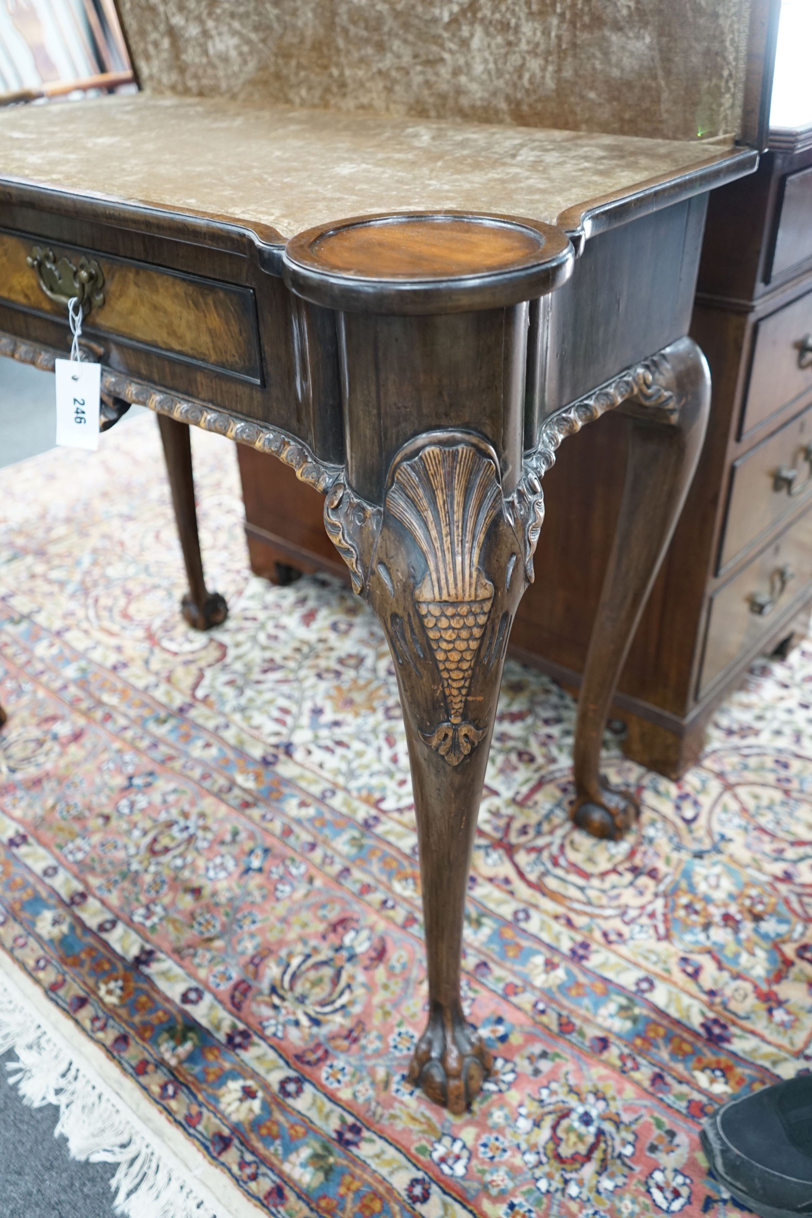 A George II revival walnut card table, width 88cm depth 45cm height 75cm